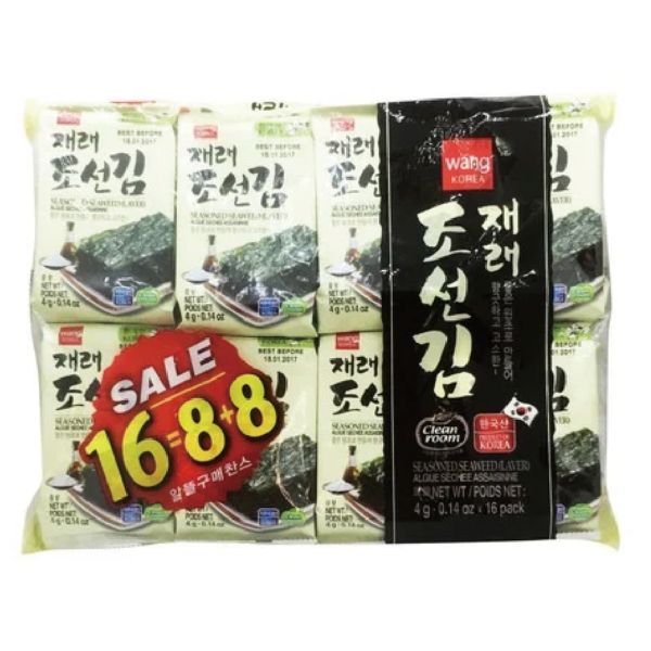 Wang Laver Roasted Seasoned Seaweed 4g*16p /6